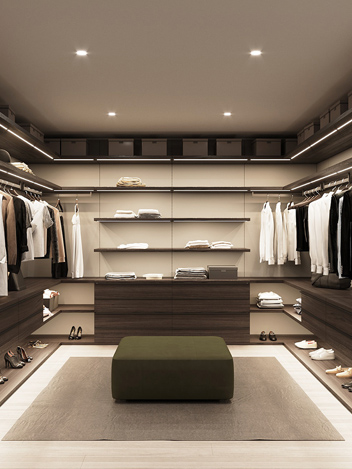 Modern Walk-in Closet with Shoe Cabinet