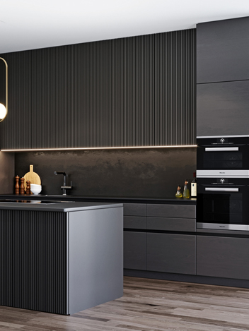 Low-key Luxury I-shaped Kitchen Cabinet