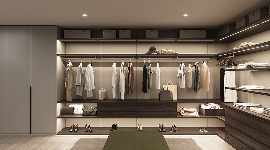Modern Walk-in Closet with Shoe Cabinet - ALLURE