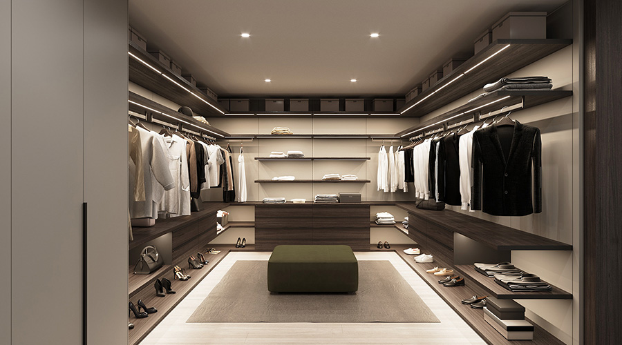 Modern Walk-in Closet with Shoe Cabinet