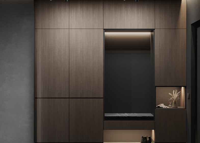 Bedroom Storage Wardrobe Cabinet Designs with Led Light