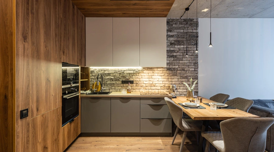 Wood Grain Gray And White Cabinets Whole House Cabinet Customization