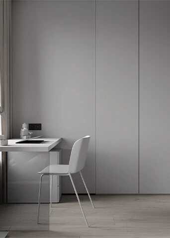 Grey Modern Skin 3 Door Lacquer Wardrobe