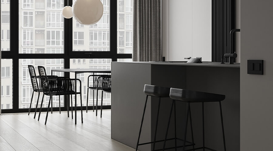 U-shaped Modern Kitchen Cabinets Full House Villa Design