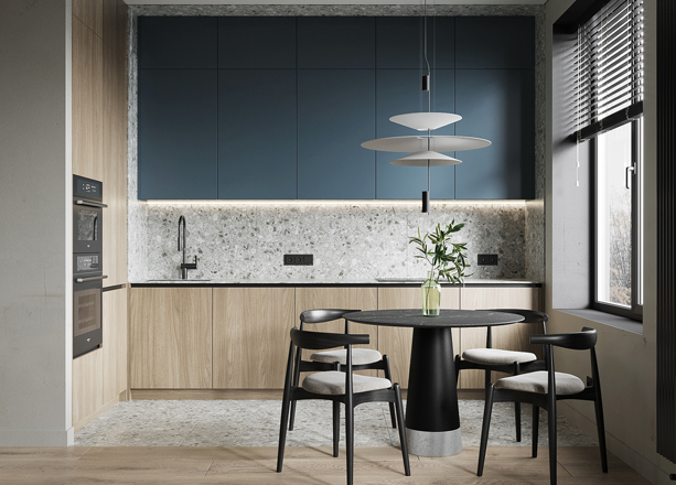 Built-in Design Melamine Kitchen Cabinet