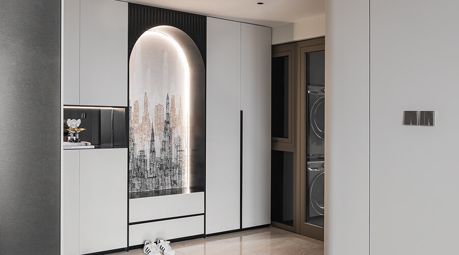 The Combination Of Black, White, And Gray Colors Whole House Cabinet Customization