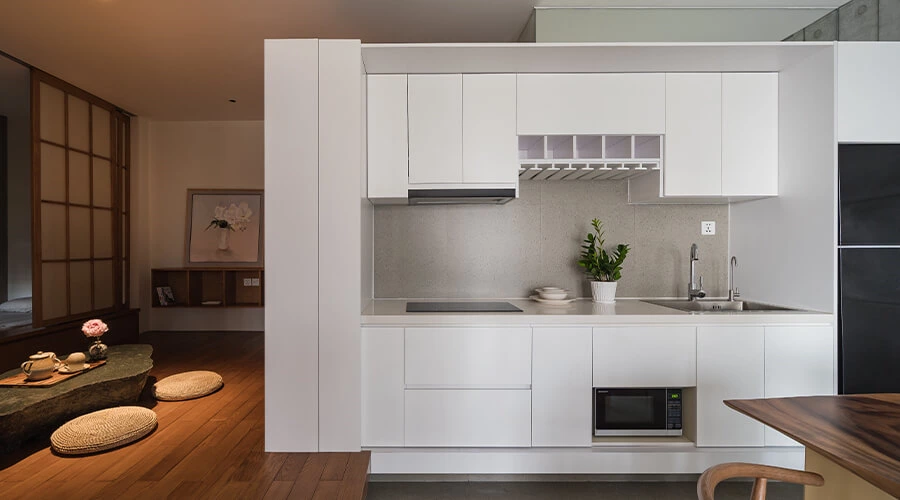 White Plywood Kitchen Cabinet