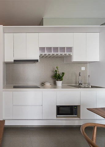 White Plywood Kitchen Cabinet