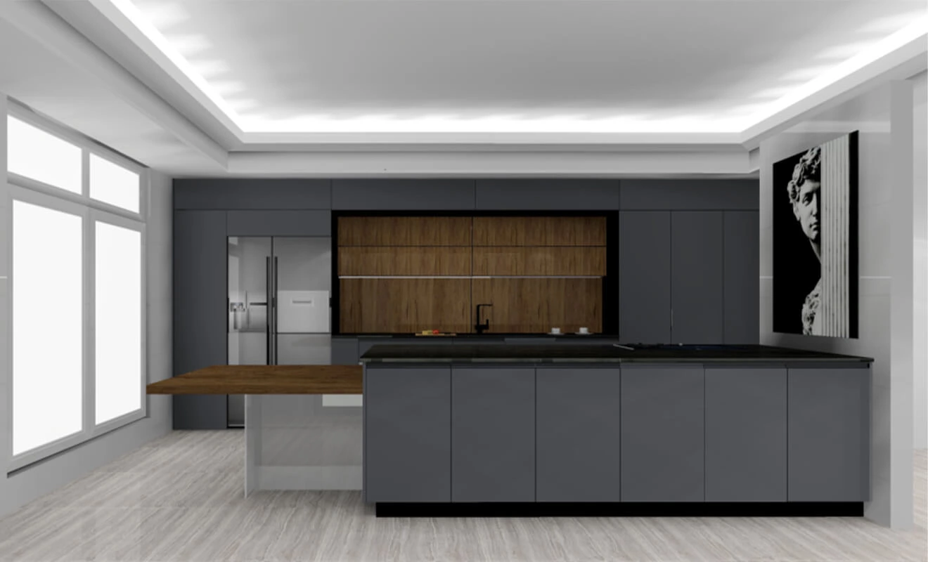 Dark Gray Melamine Custom Cabinet Project-May 2023