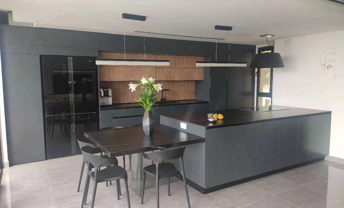 Dark Gray Melamine Custom Cabinet Project-May 2023