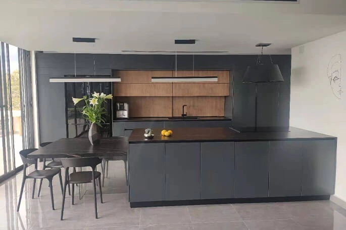 Dark Gray Melamine Custom Cabinet Project-May 2023