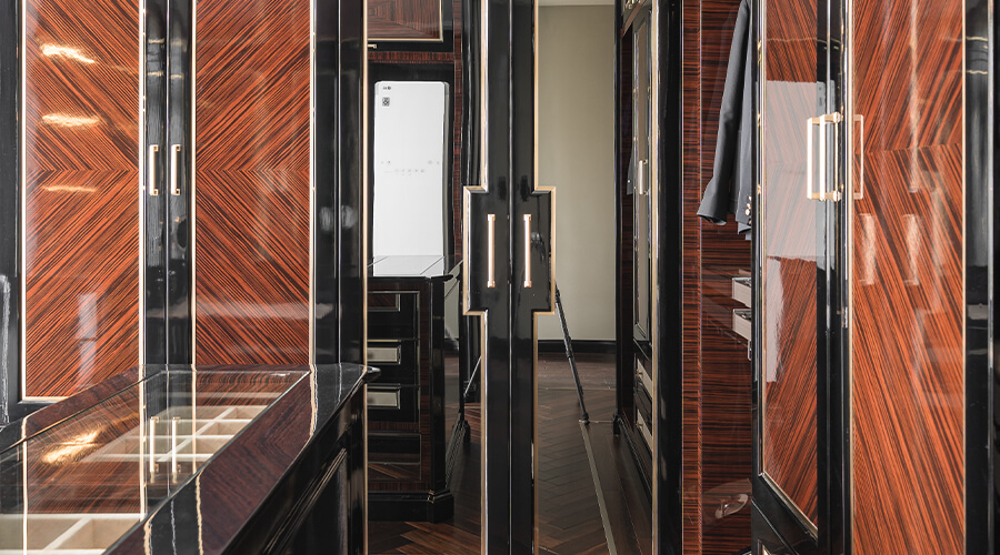 Luxurious Solid Wood Walk-in Closet with Central Island