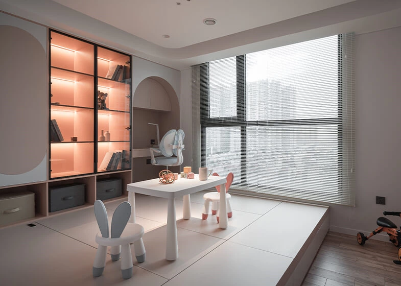 Modern Design Soft Cream Color Pet Wardrobe with Study Desk