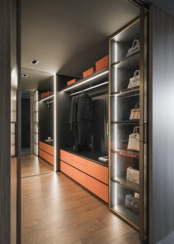 Luxurious And Trendy Style Metal-framed Glass Walk-in Closet
