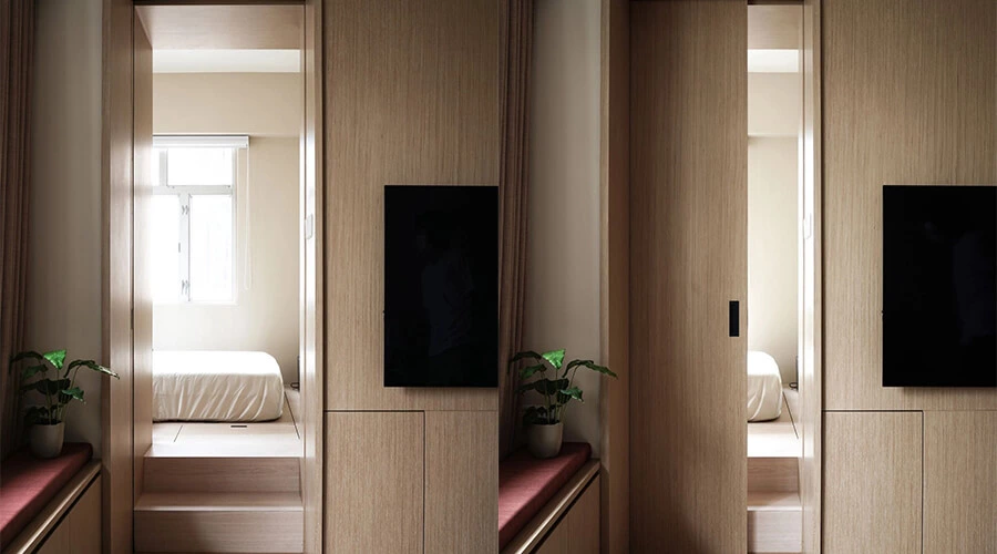 Minimalist Sliding Melamine Wooden Pocket Door