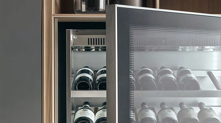 Symmetrical Layout Stainless Steel Customized Wine Cabinet Design