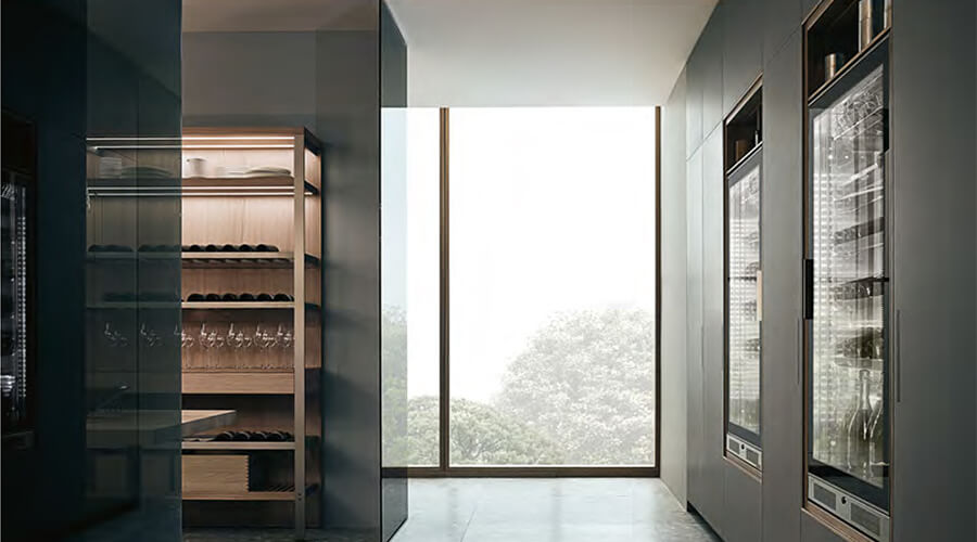 Symmetrical Layout Stainless Steel Customized Wine Cabinet Design