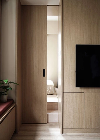 Minimalist Sliding Melamine Wooden Pocket Door