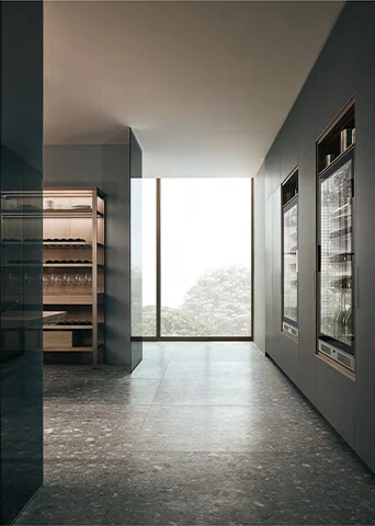 Symmetrical Layout Stainless Steel Customized Wine Cabinet Design