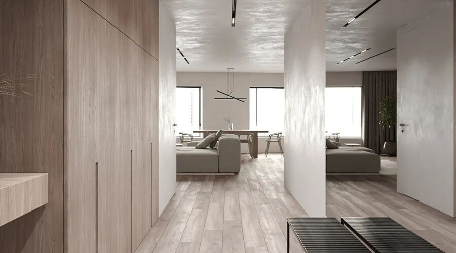 Modern Simple White Oak Veneer Whole House Customization
