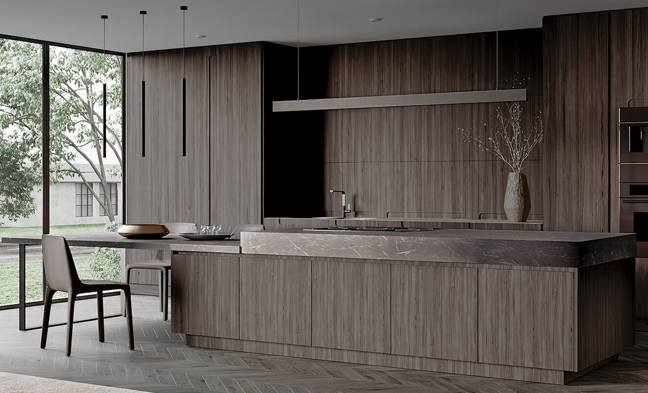 8 Texture-rich Kitchens Designed with Wood and Stone