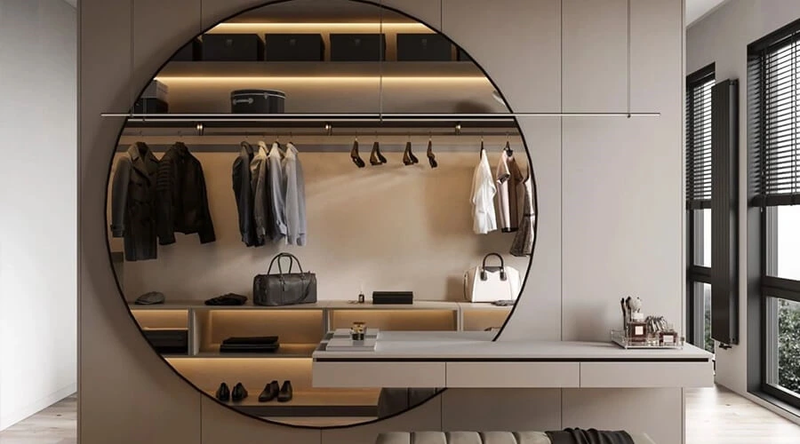 Modern Luxury Brown Color Melamine Walk-in Closet