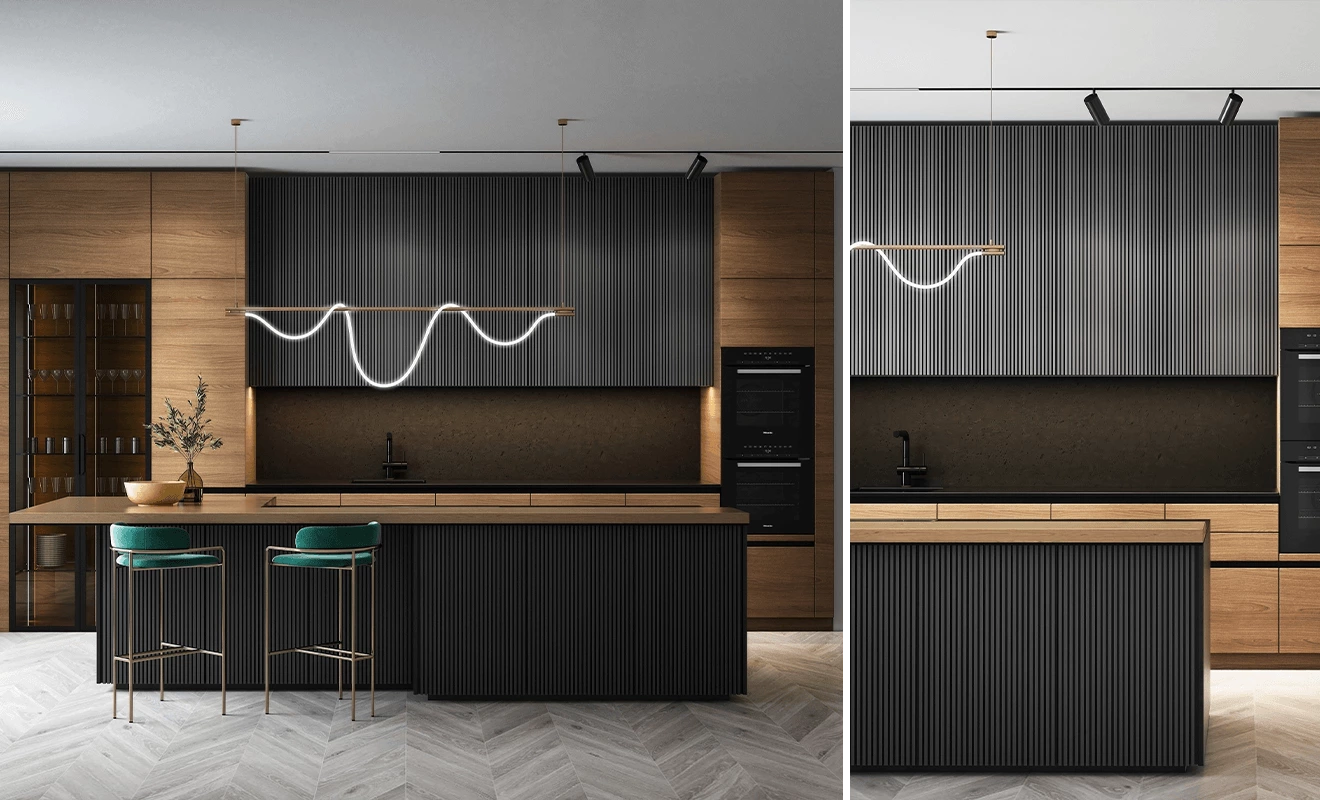 7 Ideas For A Wood And Black Modern Kitchen