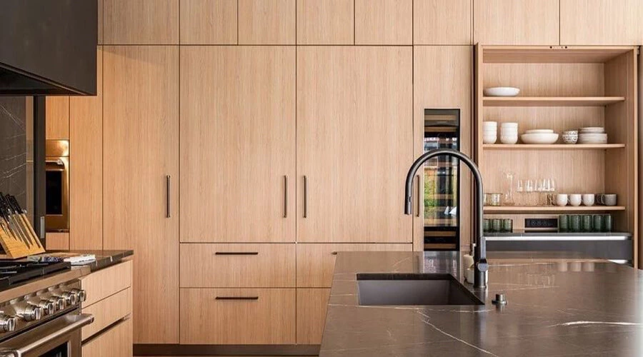 Modern Kitchen Oak Wood Cabinetry