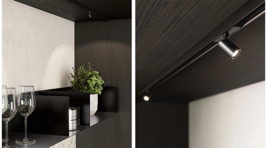 Modern Sage Green Kitchen with Dark Walnut & Sintered Stone