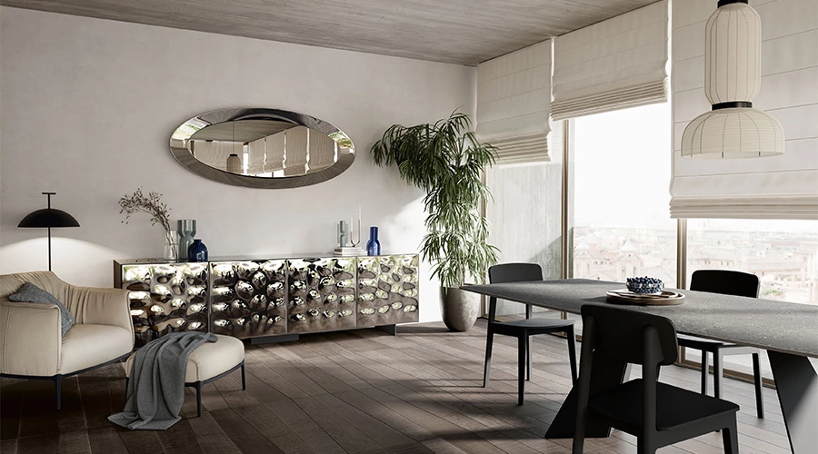 Stylish Blue and Wood Modular Cabinets for a Contemporary Kitchen